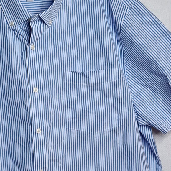Croft & Barrow Easy Care Blue Stripe SS Button Up Cotton Poly Dress Shirt Sz XXL - Picture 4 of 16